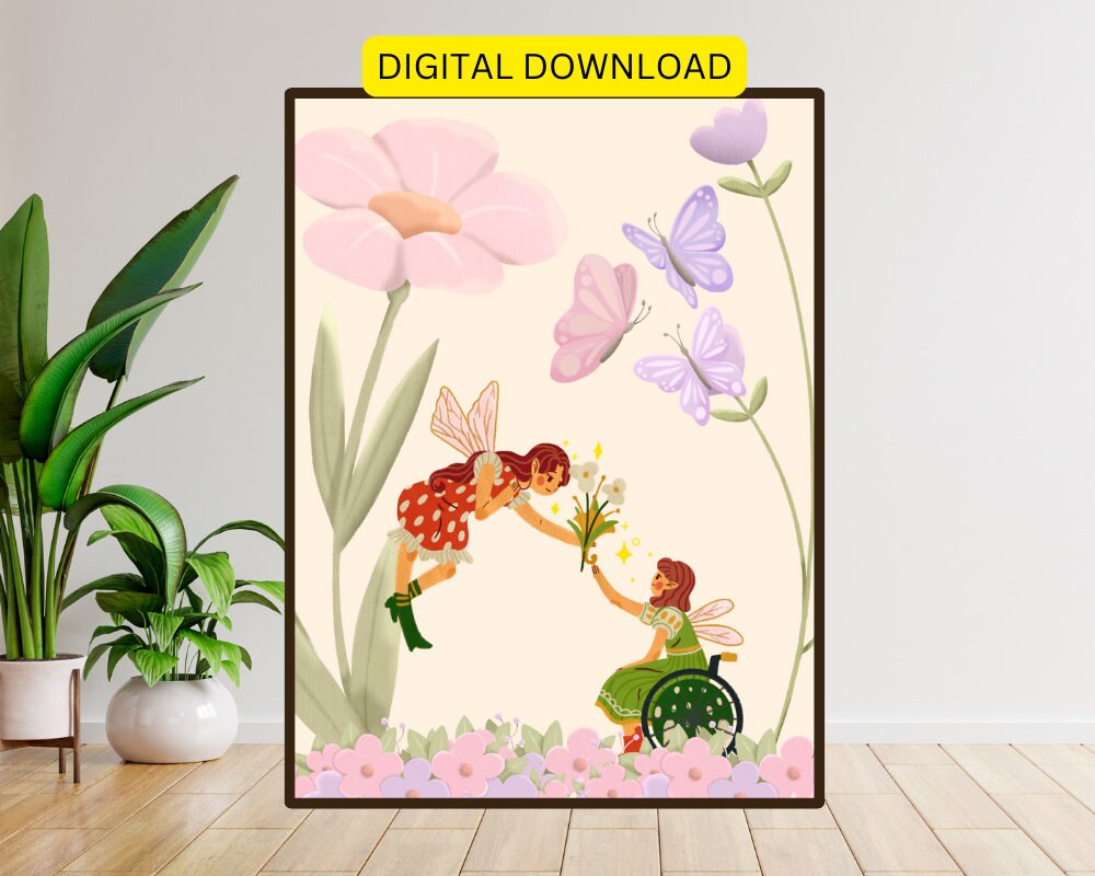 Inclusive Fantasy Poster - Kindness Grows Like Flowers