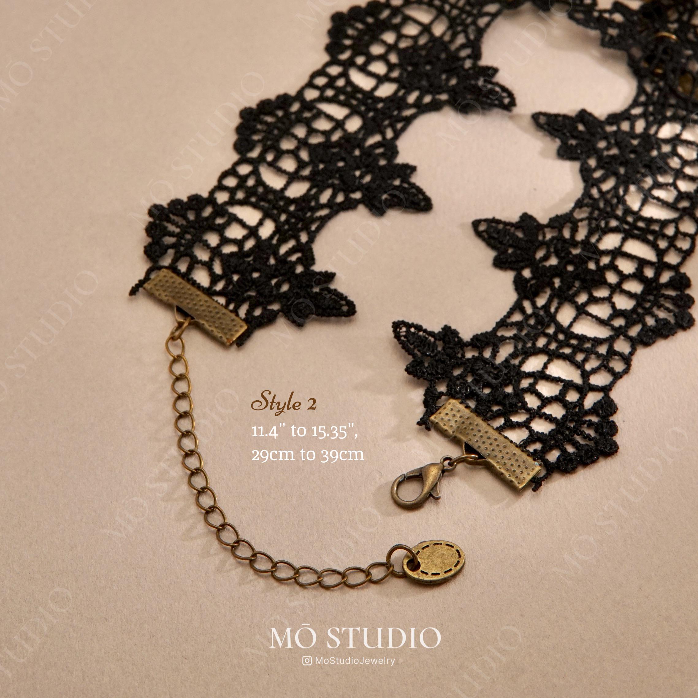 Vintage Victorian Gothic Black Lace Choker Necklace Elegant Gothic ...
