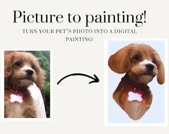Picture to painting! Turn a picture of your pet into a digital painting! (Read desc before buying!!!) ||SweatercatArts Digital Art||