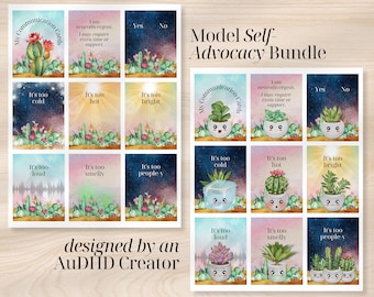Succulent Communication Cards Bundle – Autism & ADHD (Digital Download)