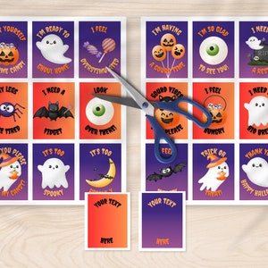 Niet-sprekende communicatiekaarten met Halloween-thema: neurodivergerend communicatiemiddel, autisme, ADHD, AAC, digitale download + Canva-sjabloon
