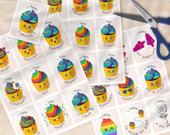 Neurodivergente communicatiekaarten: emoties, behoeften (digitale download)
