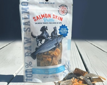 Freeze Dried Salmon Dog Treats BRITTLE– Single Ingredient, Healthy Cat Treats, Natural Pet Snacks, Made in USA, All Natural Snacks