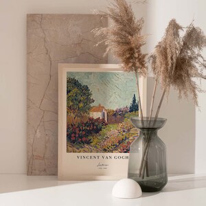 Flower garden poster, classic painting by Vincent van Gogh in Scandi style, landscape motif image 5