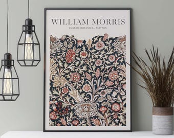 William Morris Trent Poster, Scandinavian floral pattern, floral botanical pattern, abstract classical art, Classic Botanical Pattern