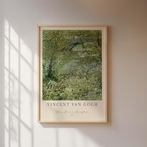 River Bank in Springtime Poster, classic painting by Vincent van Gogh in Scandi style