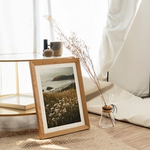 Daisies by the Ocean Poster, Nature Photography of Flowers on the Beach Overlooking the Sea image 5