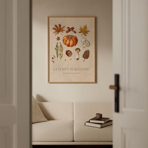 Autumn elements poster, watercolor collage with autumn ornaments, cozy autumn decoration image 3