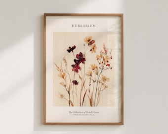 Flower Watercolor Poster – Botanical art in Scandinavian design, elegant & minimalist art print for modern wall decoration