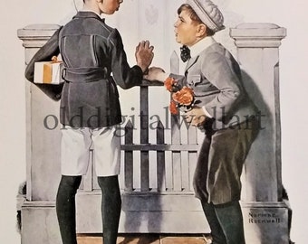 NORMAN ROCKWELL 1922 The Rivals Printable Wall Art Vintage Art Print, Instant Gift for HIMD digital Wall Decor Instant Gift for Boys, Coupon