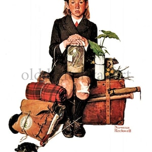 NORMAN ROCKWELL 1940 Returning from Camp Printable Wall Art Vintage Art Print, Instant Gift for HER, Digital Wall Decor, Back to School Gift
