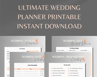 Antique White Elegant Delicate Event Organizer Wedding Planner, Wedding Checklist Printable, Wedding Planning Checklist, Wedding Checklist.