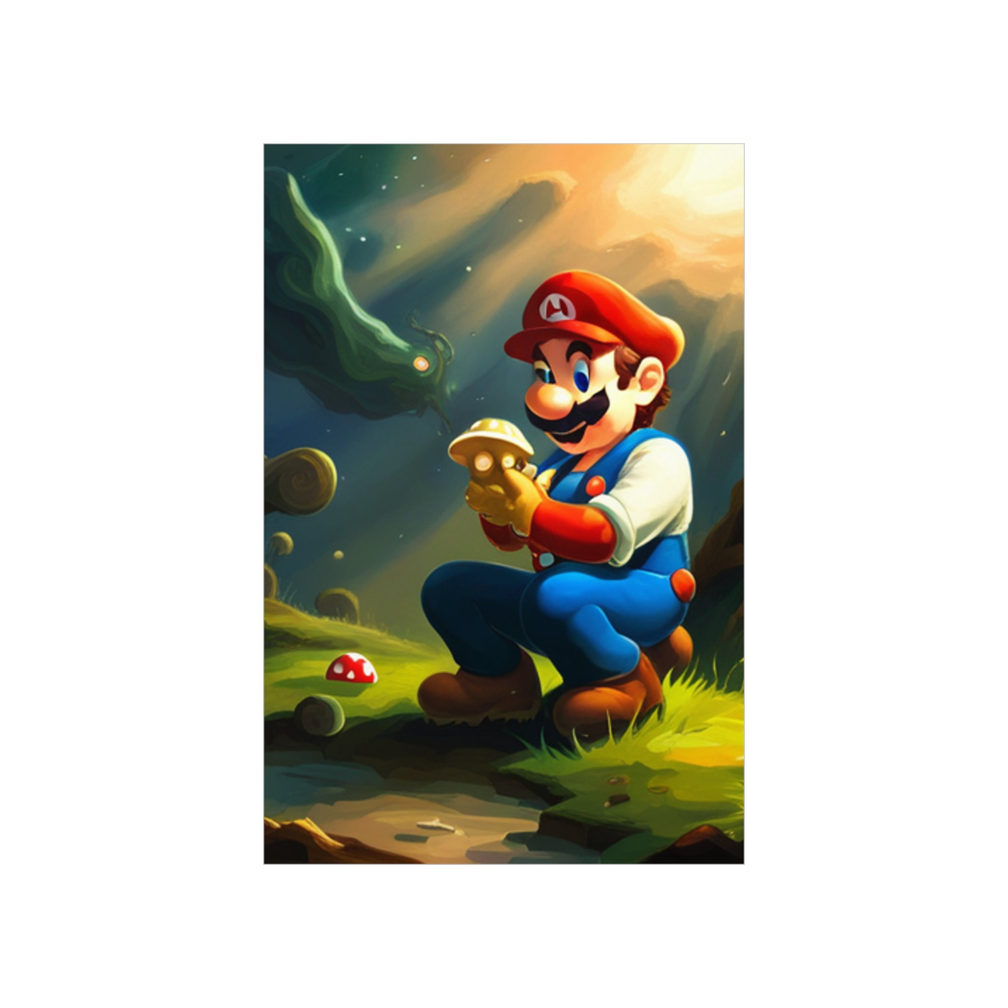 Mario Eats Mushroom Mario Poster Cool Poster Funny Poster Etsy