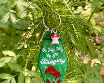On my way to go Foraging Resin Motel Keychain