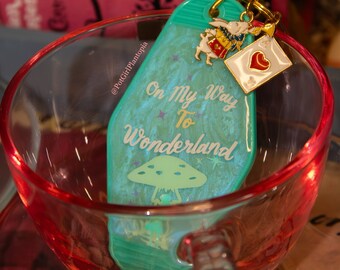 On My Way to Wonderland Glow-In-The-Dark Resin Motel Keychain