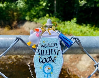 World’s Silliest Goose Resin Motel Keychain