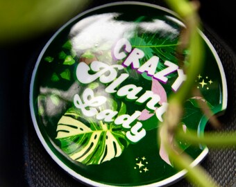 Crazy Plant Lady Ceramic Car Coasters