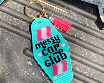 Messy Car Club Resin Motel Keychain