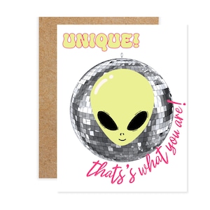 Carte de voeux Beyoncé, unique, c'est ce que vous êtes ! Carte drôle de Punny, concert de la Renaissance, carte drôle de Beyonce, superstar extraterrestre