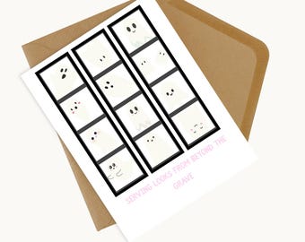 Funny Ghost Photostrip Halloween Card: Sarcastic Adult Humor