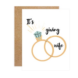 Het geeft vrouw ring wenskaart, grappige kaart, volwassen humor kaart, grappige gefeliciteerd, bruiloft, sarcastische kaart, vrijgezellenfeest
