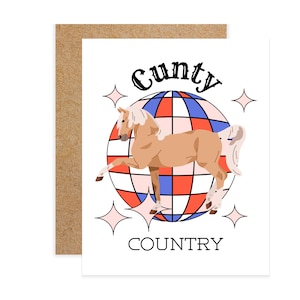 Cartão de felicitações de Beyoncé, Cunty Country, cartão punny engraçado, concerto renascentista, cartão engraçado de Beyoncé, humor serpenteante, Country Carter