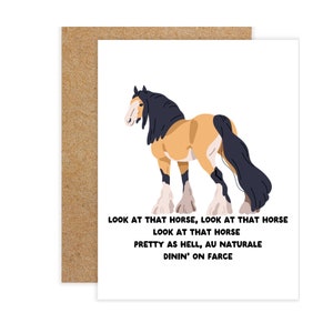 Beyonce Grußkarte, Look at that Horse Stallion, Lustige Punny-Karte, Renaissance-Konzert, lustige Beyonce-Karte, lustiger Humor, Cowboy Carter