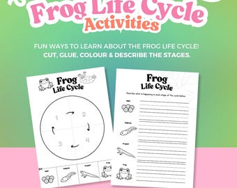 Frog life cycle printable, homeschool activity, frog activity for kids, nature-based education, learning activity, montessori