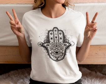 Trendy Hamsa Shirt, Mystical Trendy Women's Graphic Tee, Spiritual Shirt Gifts For Her T-shirt