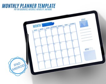SciFi Futuristic Digital Calendar, Goodnotes Template, Undated iPad Planner, Monthly Digital Planner, Planner Pages, Notability [LIGHT]