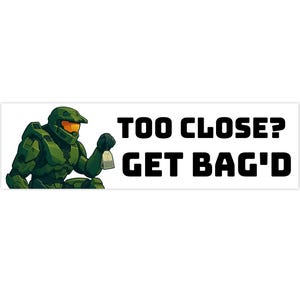 Gamer Bumper Stickers, Master Chief Tea Bag Funny Halo Tribute, Car Decals, Laptop Decals, Video Game Gifts, Geek Accessories