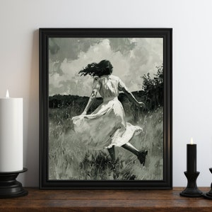 Dark Academia Nature Witch Painting, Dark Wall Art, Moody Decor, Halloween Art, Vintage Decor, Gothic Art, Witchy Print, Cottagecore Art