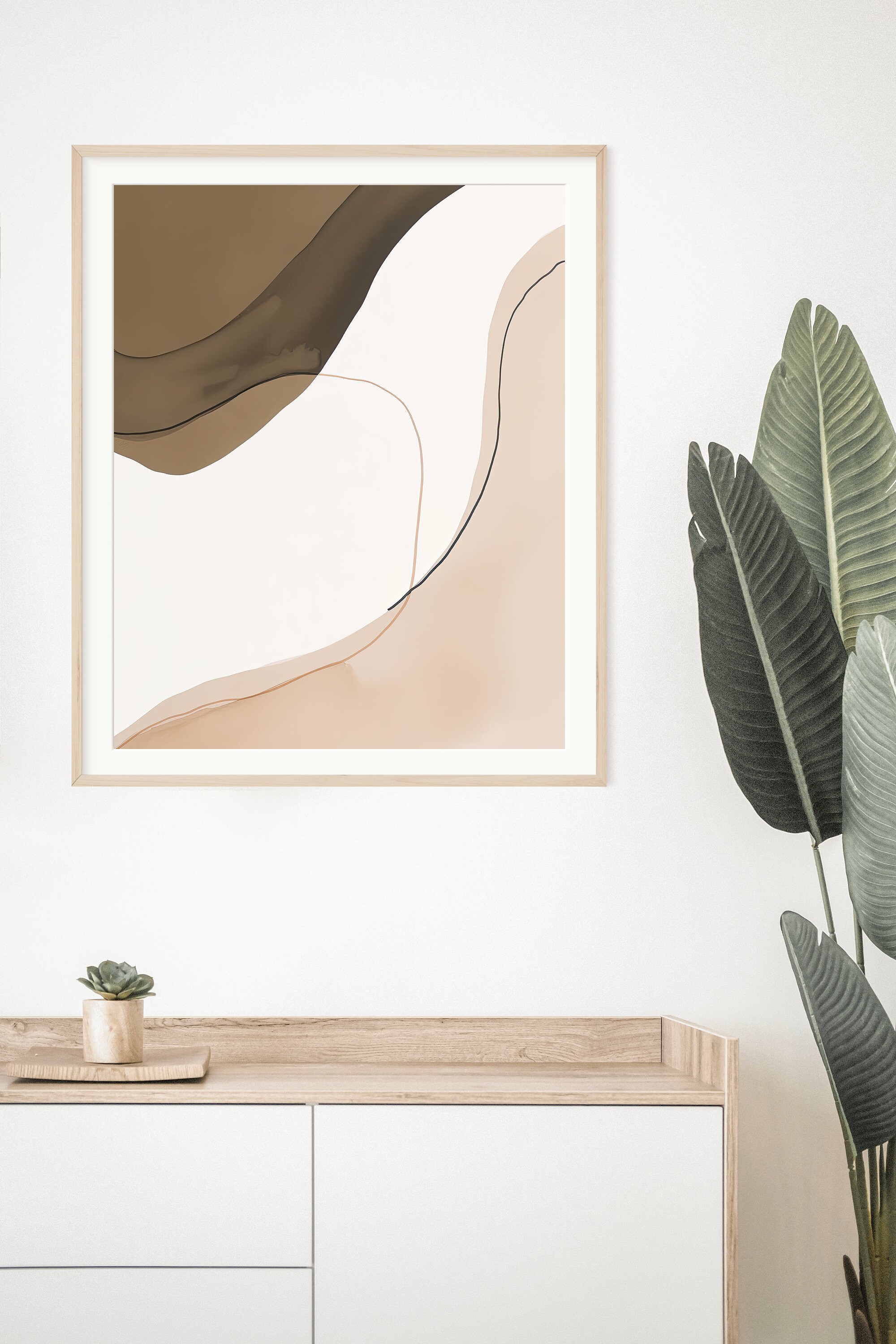 Abstract Minimalist Earth Tones Wall Art Print, Modern Art, Office ...