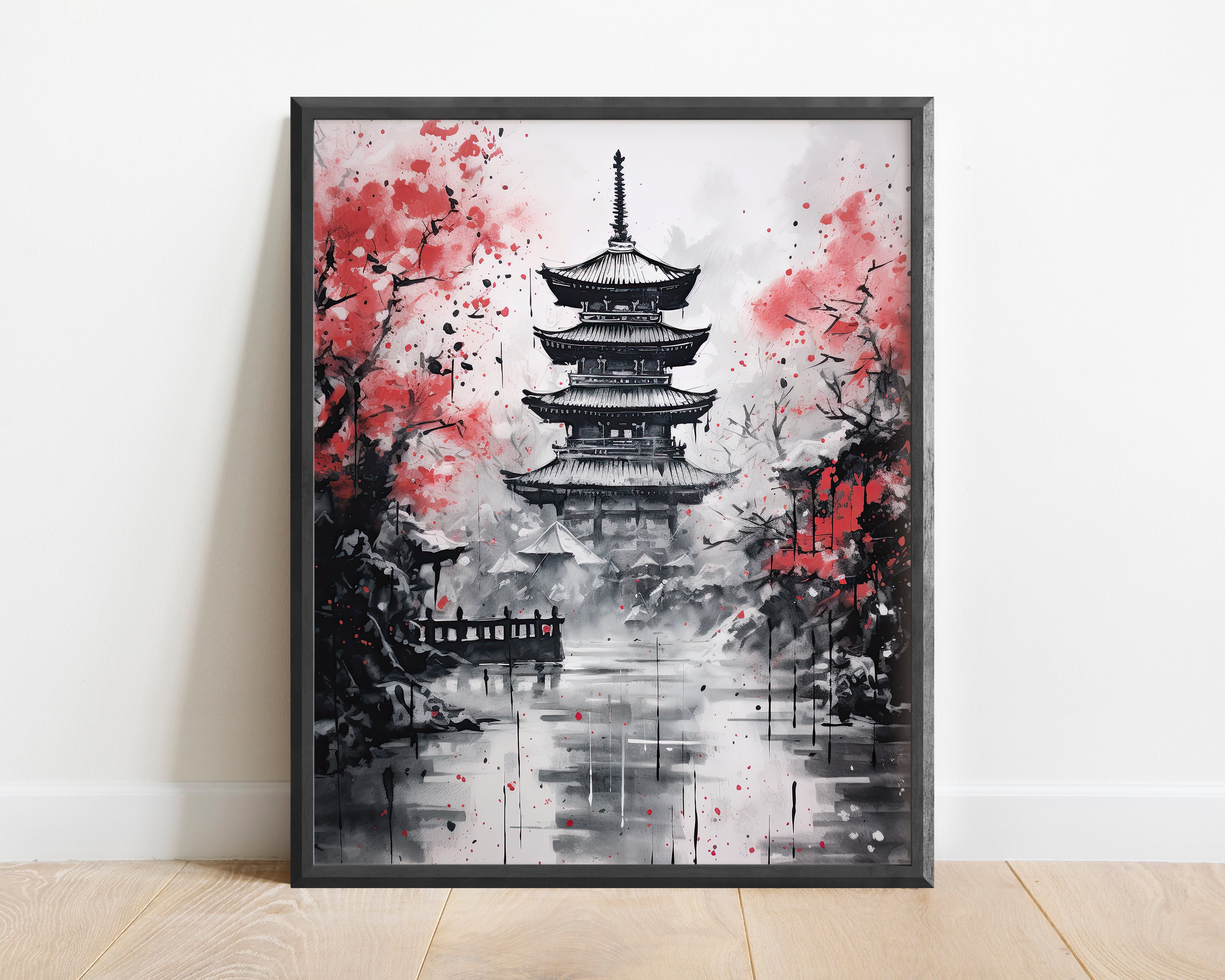 Watercolor Kyoto, Japan Wall Art Print, Japanese Art, Japanese