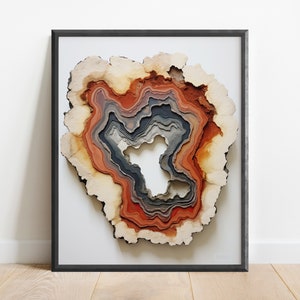 Geode Painting Wall Art Print, Rock Wall Art, Crystal Print, Geometric Art, Agate Art, Office Decor, Fossil Collector, Psychedelic Decor
