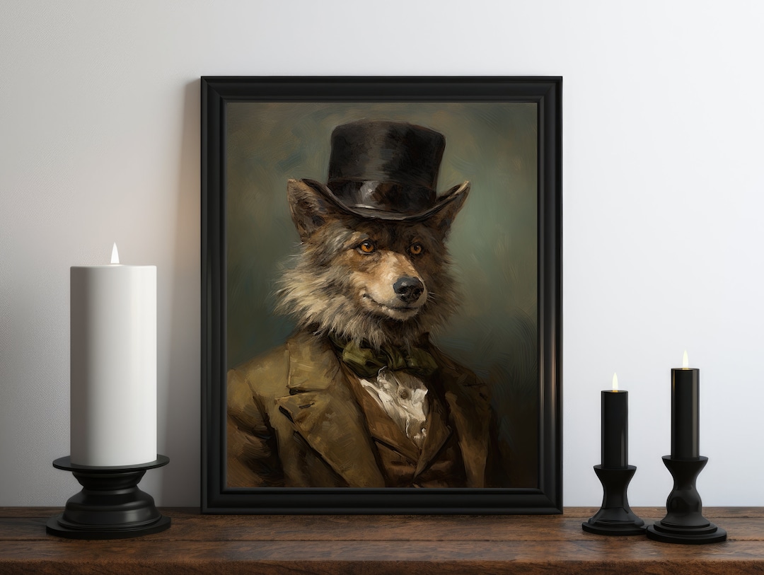 Werewolf Victorian Oil Painting Dark Academia Werewolf Art Etsy