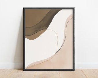 Abstract Minimalist Earth Tones Wall Art Print, Modern Art, Office Decor, Abstract Painting, Boho Decor, Midcentury Art, Livingroom Decor