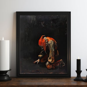 Crying Jester Wall Art Print, Accidental Renaissance Art, Clown Art Print, Dark Academia Decor, Vintage Decor, Victorian Wall Art, Moody Art