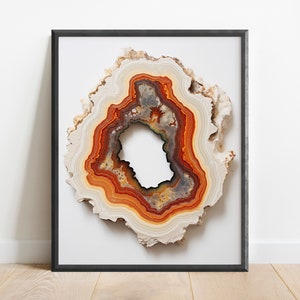 Geode Painting Wall Art Print, Rock Wall Art, Crystal Print, Geometric Art, Agate Art, Office Decor, Fossil Collector, Psychedelic Decor