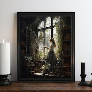 Dark Academia Nature Witch, Dark Wall Art, Moody Decor, Gift For Writer, Vintage Decor, Gothic Art, Witchy Print, Somber Art, Poet Decor