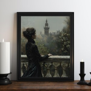 Dark Academia Witch Oil Painting, Dark Wall Art, Moody Decor, Halloween Art, Vintage Decor, Gothic Wall Art, Witchy Print, Victorian Art