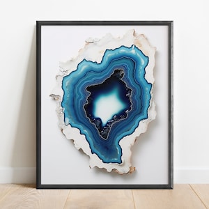 Geode Painting Wall Art Print, Rock Wall Art, Crystal Print, Geometric Art, Agate Art, Office Decor, Fossil Collector, Psychedelic Decor
