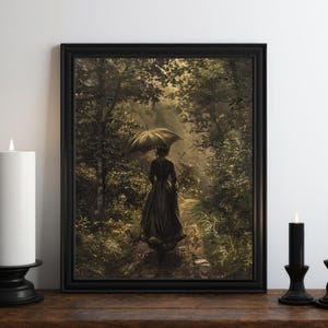 Dark Academia Witch Oil Painting, Dark Wall Art, Moody Decor, Halloween Art, Vintage Decor, Gothic Wall Art, Witchy Print, Spooky Wall Art