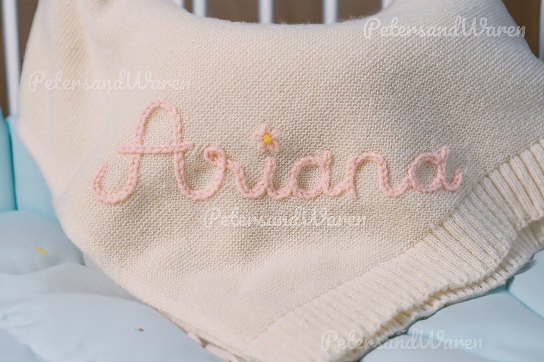Soft and Breathable Handembroidered Knit Baby Blanket A Etsy