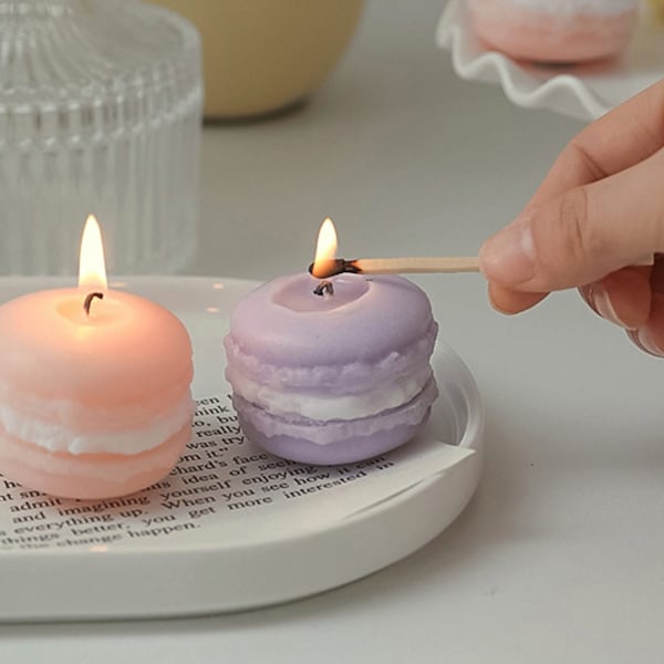Mini Macaron Delight Candles | Paraffin Candles, Bridesmaid Gifts, Bridesmaid Proposal, Food Candles, Party Favors, Dessert Candles