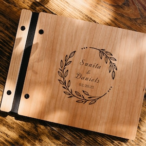 Wedding Guestbook, Personalized Wooden Guest book Perfect for Wedding, Photobooth, Photo Album, Wedding Album image 1