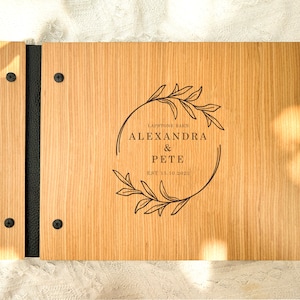 Wedding Guestbook, Personalized Wooden Guest book Perfect for Wedding, Photobooth, Photo Album, Wedding Album image 3