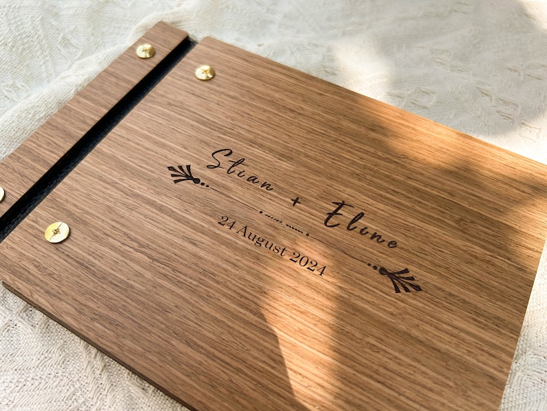 Wedding Guestbook, Personalized Wooden Guest book Perfect for Wedding, Photobooth, Photo Album, Wedding Album image 2