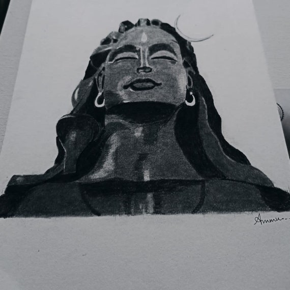 The Hindu god Shiva. Pen and Ink drawing. : r/drawings