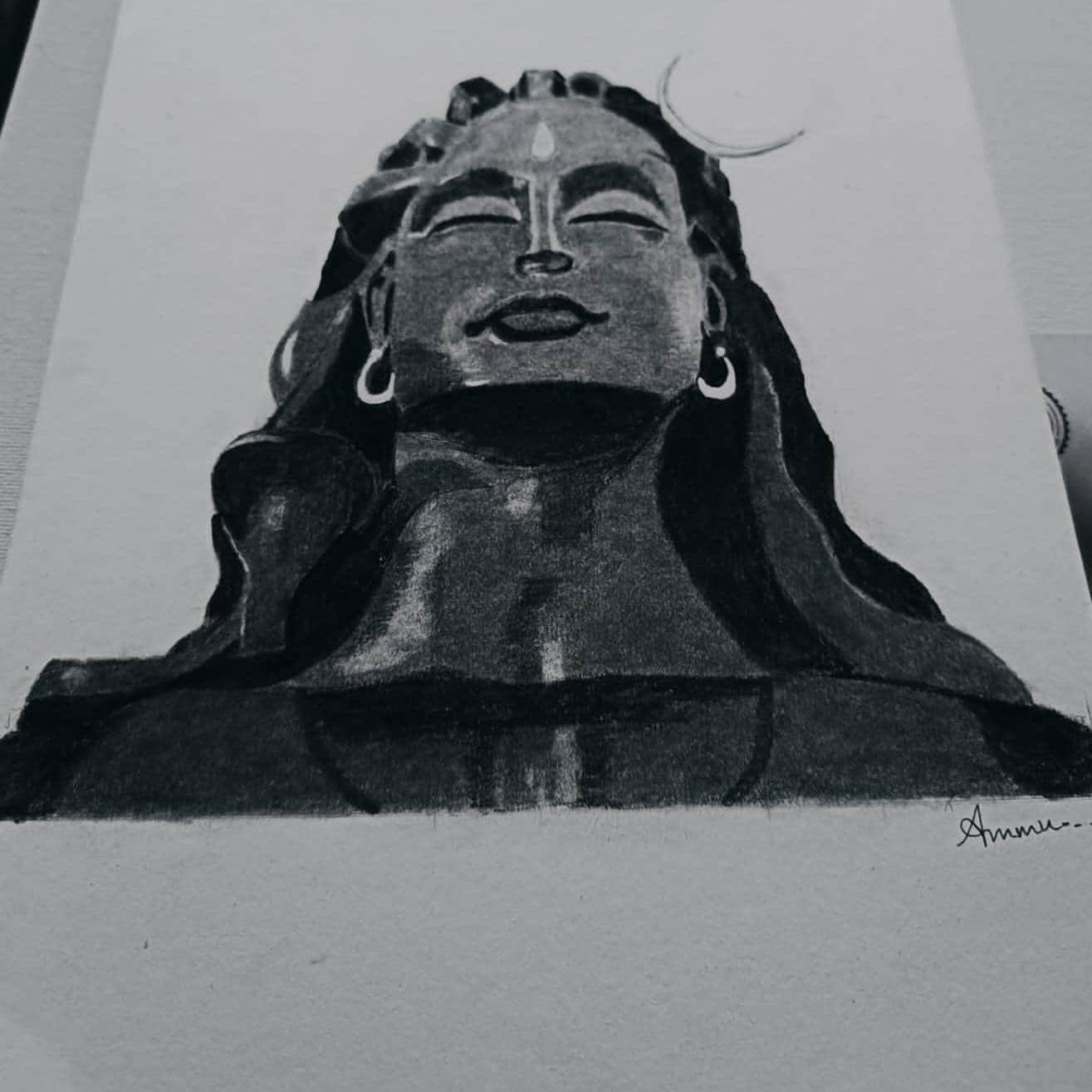 Excellent Pencil Sketch Of Lord Shiva - Desi Painters